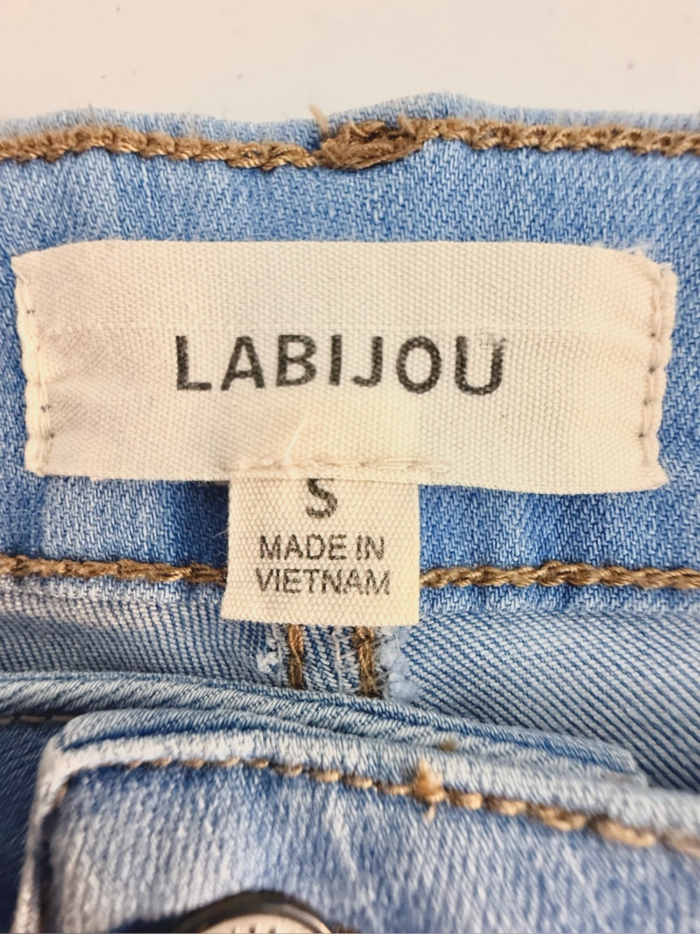 LABIJOU Lace Up Cutout Super Flare Boho Festival Bell Bottom Jeans Size Small - Picture 9 of 11